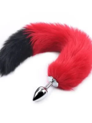 Plug Anal Con Cola Bach (Rojo/Negro)